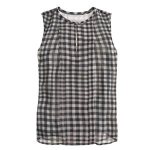 J Crew Silk gingham top Sz10